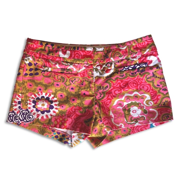 J. Crew Pants - J Crew Women's Micro Mini Hot Pink Shorts 6 Retro Floral Pockets JCrew